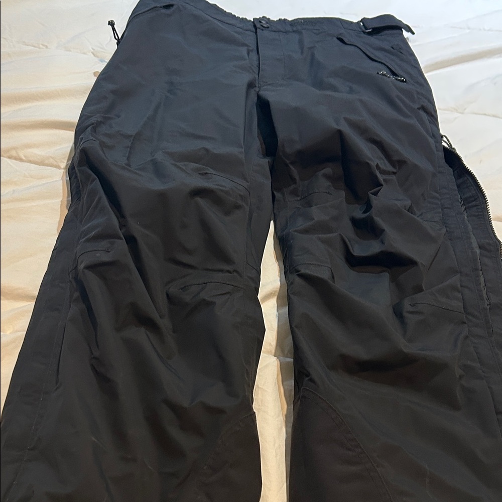 Solstice Snow Ski Pants men L Waterproof Black side Zip Legs Insulated Snowboard